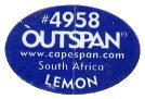 outspan #4958 www.capespan.com south africa lemon