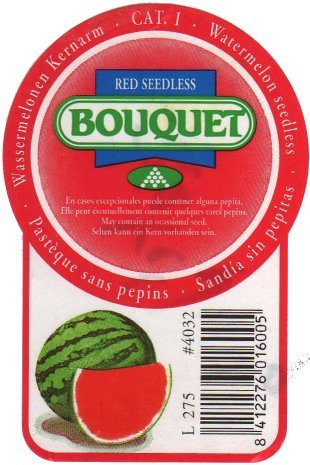 bouquet red seedless pasteque sans pepins l275 #4032 8412276016005