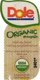 dole organic biologique visit my farm visitez nos plantations enter code entrez le code dole.com 762 usda organic 94011 colombia colombie