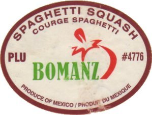 bomanz sgaghetti squash courge spaghetti plu #4776 produce of mexico / produit du mexique