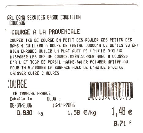arl cama services cavaillon courge a la provencale 2803074009713