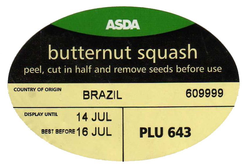 asda butternut squash brazil plu 643