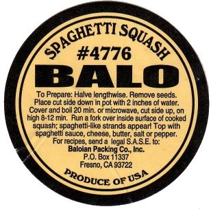 balo spaghetti squash #4776 produce of usa