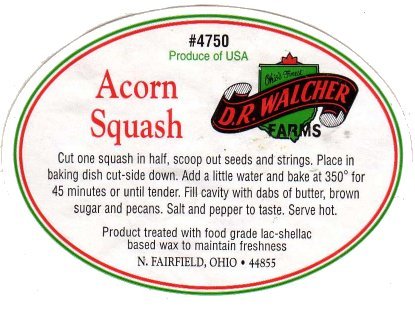 dr walcher farms acorn squash #4750 produce of usa