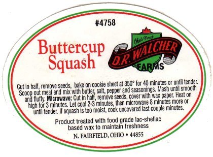 dr walcher farms buttercup squash #4758 produce of usa