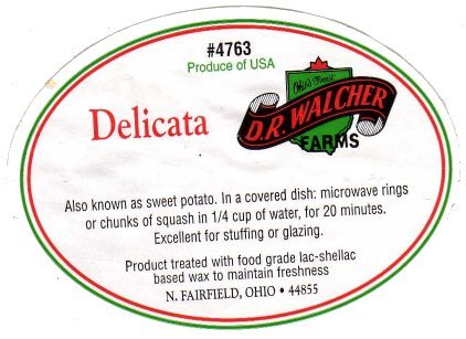 dr walcher farms delicata #4763 produce of usa