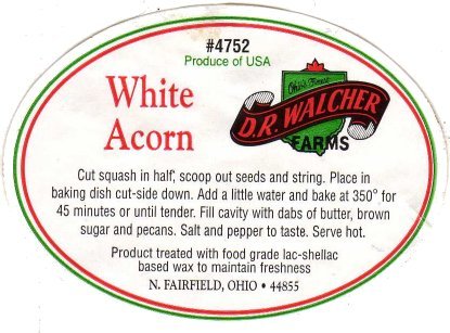 dr walcher farms white acorn #4752 produce of usa