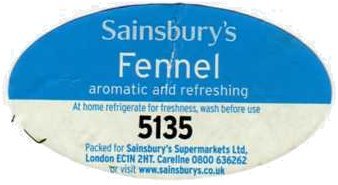 sainsbury s fennel aromatic and refreshing 5135