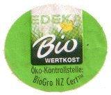 bio wertkost edeka oko-kontrollstelle biogro nz  cert