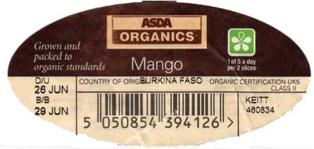 asda organics mango burkina faso 5050854394126