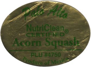 palo alto nutri clean certified acorn squash plu #4750 produce of mexico
