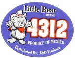 little bear brand 4312 produce of mexico distributed by j&d produce