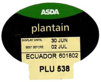 asda plantain ecuador 601802 plu 538