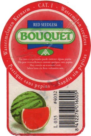 bouquet red seedless pasteque sans pepins l035 #4032 8412276016005