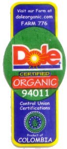 dole certified organic 94011 visit our farm at doleorganic.com farm 776 control union certifications product of colombia