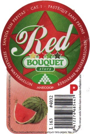 bouquet stars red anecoop pasteque sans pepins l163 #4032 p 8412276685447