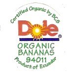 dole organic bananas 94011 product of ecuador certified organic by bcs