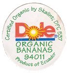 dole organic bananas 94011 product of ecuador certified organic by skalint dpc 537